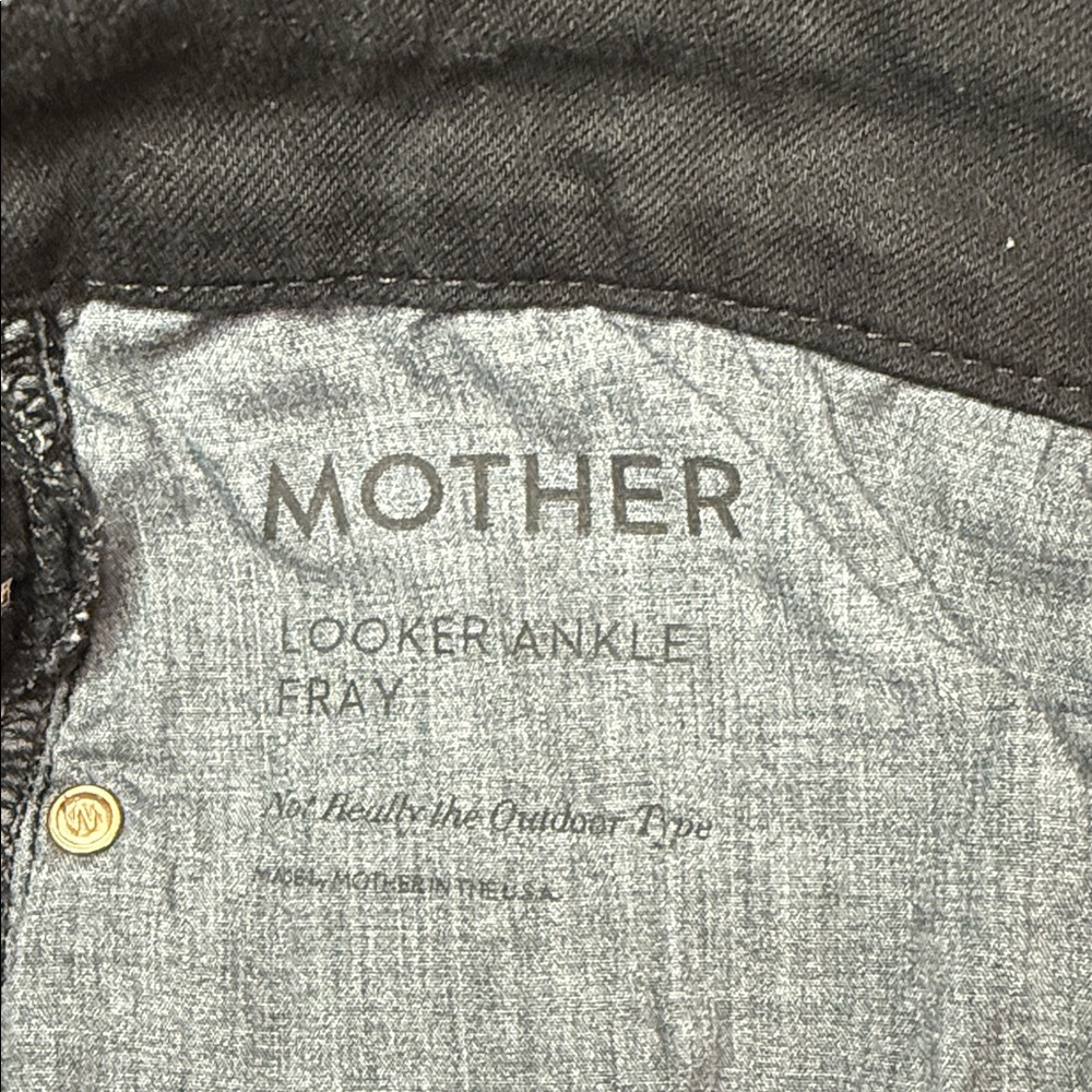 Mother The Looker Ankle Fray Not Really The Outdoor Type Black Skinny Jeans, 30 - Picture 8 of 9